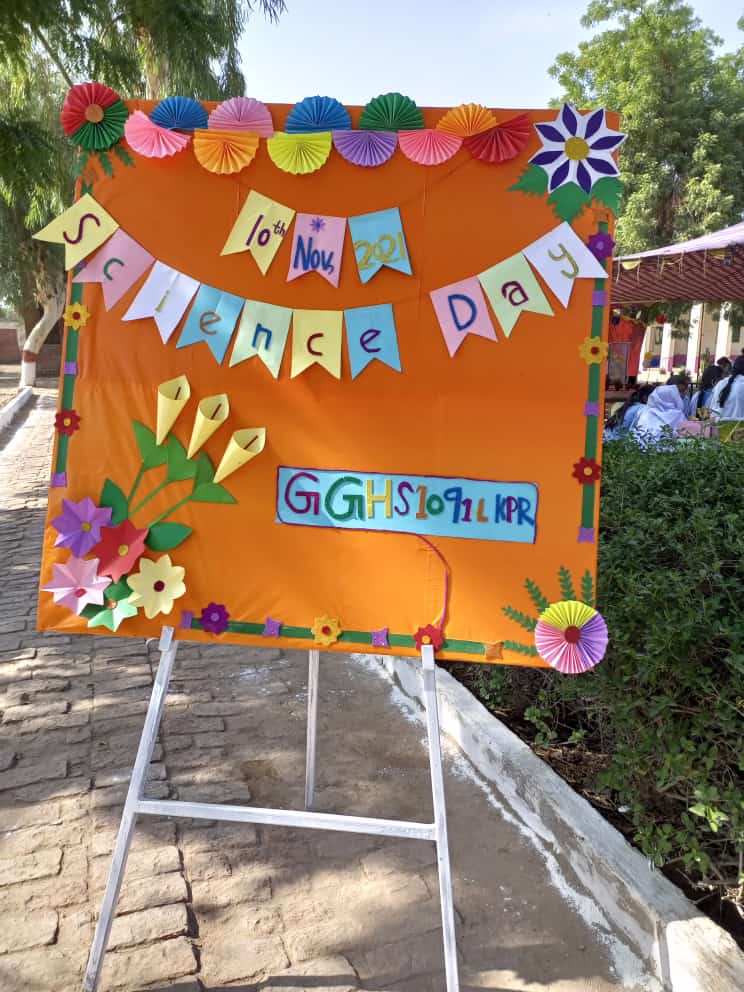 عالمی یوم سائنس کے موقع پر گورنمنٹ گرلز ہائی سکول چک نمبر 109/ 1 ایل، خان پور، ضلع رحیم یار خان خصوصی تقریب کا انعقاد کیا گیا جس کے مہمانان خصوصی ڈاکٹر شمسہ کنول اور ڈاکٹر فرخ منصور جنجوعہ تھے